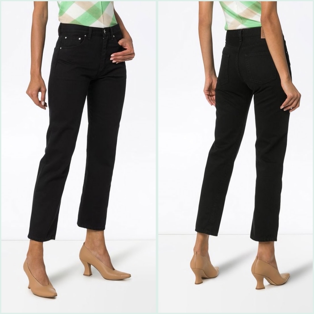 Toteme Cotton Denim Black Trousers